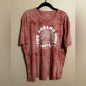 Old Navy oversized graphic tee, size L, dark coral tie-dye